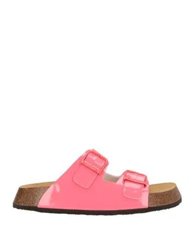 Scholl Woman Sandals Coral Size 6 Textile Fibers In Red
