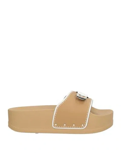 Scholl Woman Sandals Light Brown Size 10 Plastic