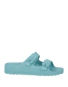 Scholl Woman Sandals Turquoise Size 6 Rubber In Blue