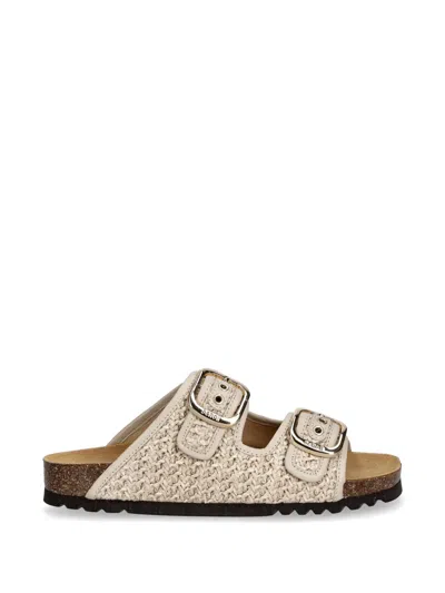 Scholl Woven Buckle Strap Slides In Multi