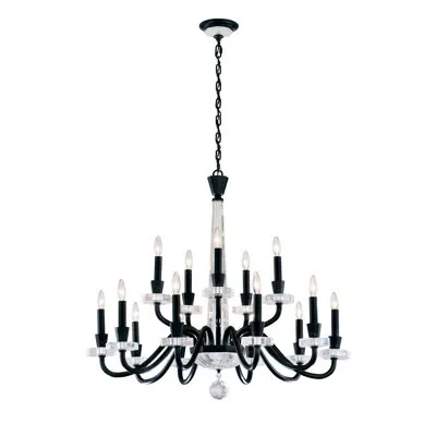 Schonbek Amadeus 15 Light Crystal Chandelier In Antique Silver