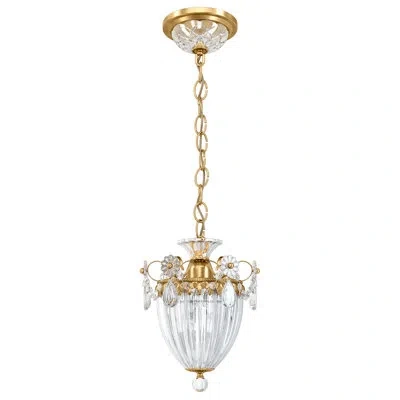 Schonbek Bagatelle 1 Light 9.5in X 8in Pendant In Heirloom Gold With Clear Radiance Crystals