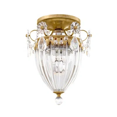 Schonbek Bagatelle 1 Light 9.5in X 8in Semi-flush Mount In Heirloom Gold With Clear Radiance Crystals