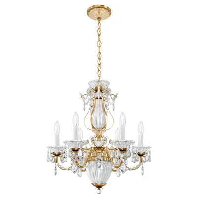 Schonbek Bagatelle 6 Light 21in X 22.5in Chandelier In Heirloom Gold With Clear Radiance Crystals