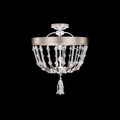 Schonbek Bali 1 Light Semi-flush Mount In Antique Silver