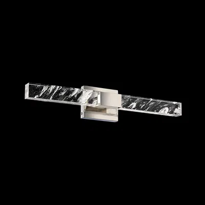 Schonbek Baton 5"h X 26"w 2-light Crystal Wall Sconce In Polished Nickel