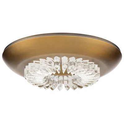 Schonbek Bellaire 4.5"h X 15.75"w 1-light Crystal Flush Mount In Aged Bras