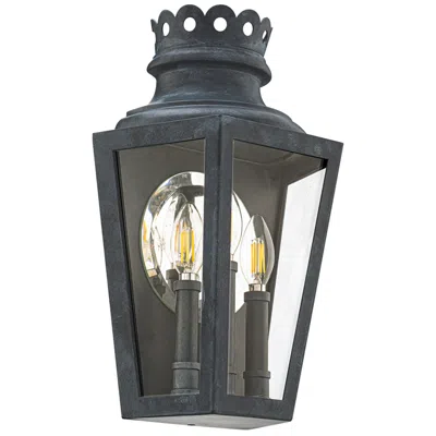 Schonbek Betony 20"h X 10"w 3-light Outdoor Wall Light In Weathered Zinc