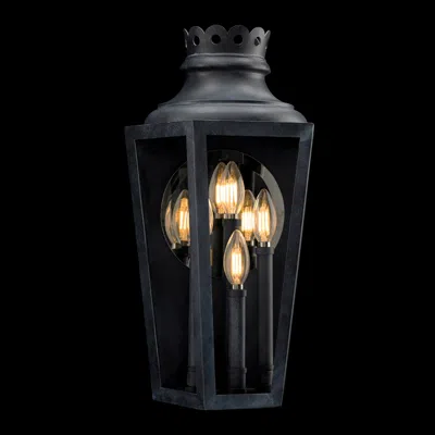 Schonbek Betony 20"h X 11"w 4-light Outdoor Wall Light In Weathered Zinc