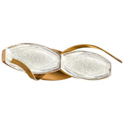 Schonbek Bijoux 5"h X 19.13"w 2-light Crystal Bath Bar In Aged Brass