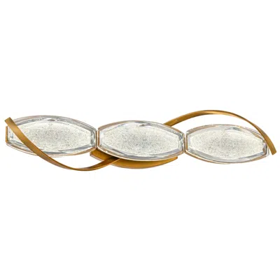 Schonbek Bijoux 5"h X 27.38"w 3-light Crystal Bath Bar In Aged Brass