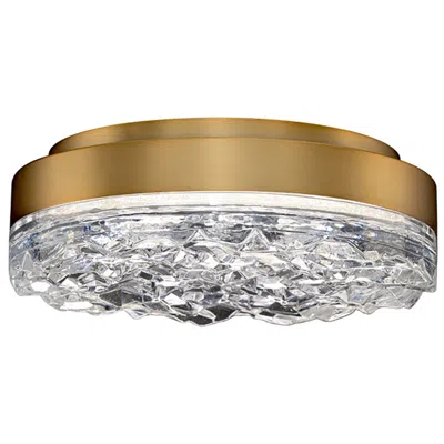 Schonbek Bramble 12" Wide Aged Brass And Crystal Led Ceiling Light In Multi
