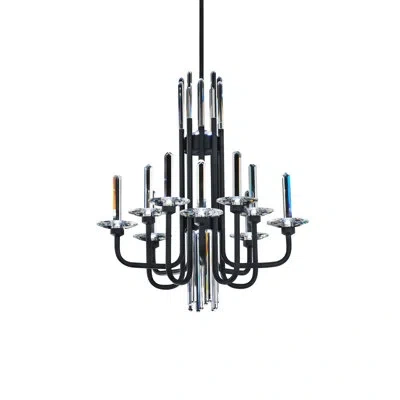 Schonbek Calliope 12 Light Crystal Led Chandelier In Black