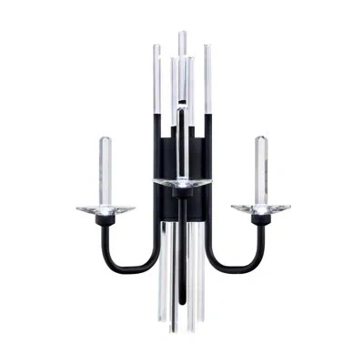 Schonbek Calliope 3 Light Crystal Led Wall Sconce In Black