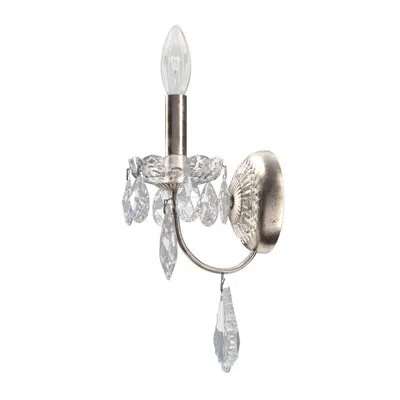 Schonbek Century 1 - Light Candle Wall Light In Antique Silver