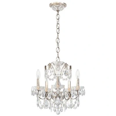 Schonbek Century 5-light Candle Style Classic / Traditional Chandelier In Antique Silver