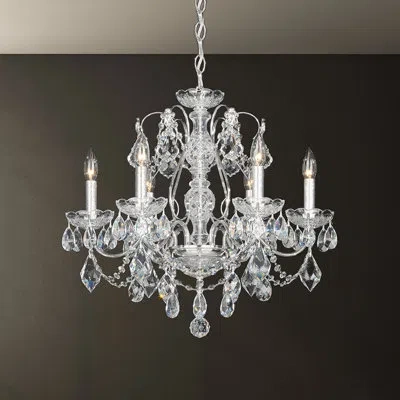 Schonbek Century 6-light Candle-style Chandelier In Heirloom Gold,heritage Handcut Crystal Clear