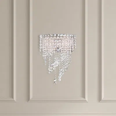 Schonbek Chantant 4 Light 14in X 18in Wall Sconce In Polished Stainless Steel With Clear Radiance Crystals In Silver