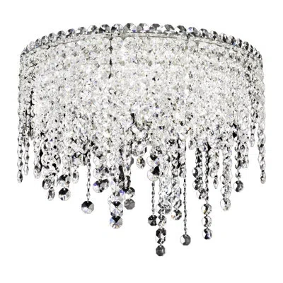 Schonbek Chantant 5 - Light 21" Unique/statement Tiered Flush Mount In Heritage Clear