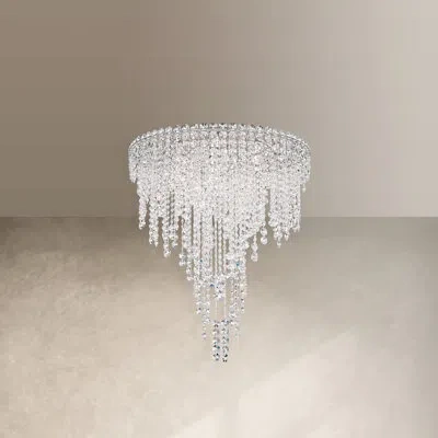 Schonbek Chantant 6 Light 24in X 28.5in Flush Mount In Polished Stainless Steel With Clear Radiance Crystals In White