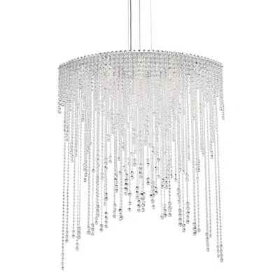 Schonbek Chantant 8-light Unique / Statement Tiered Chandelier In Stainless Steel