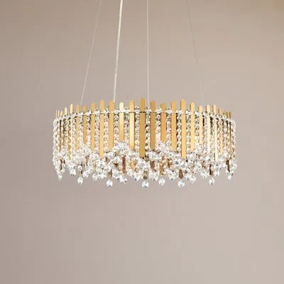 Schonbek Chatter 12 Light 24in X 8.5in Round Pendant In Gold Mirror With Clear Radiance Crystals