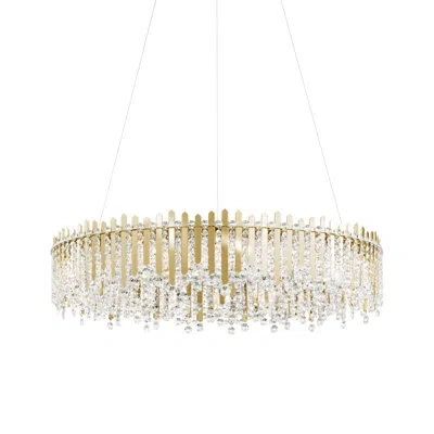 Schonbek Chatter 18 - Light Large Pendant In Gold Mirror,heritage Crystal