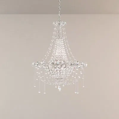 Schonbek Chrysalita 6 Light 18.5in X 25.5in Chandelier In Polished Stainless Steel With Clear Radiance Crysta
