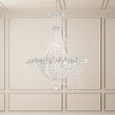 Schonbek Chrysalita 6 Light 25in X 33in Chandelier In Polished Stainless Steel With Clear Radiance Crystals