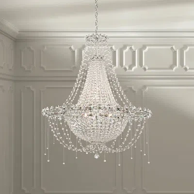 Schonbek Chrysalita 8 Light 33in X 35in Chandelier In Polished Stainless Steel With Clear Radiance Crystals