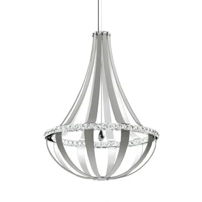 Schonbek Crystal Empire 20-light Led Empire Pendant In Snowshoe Leather