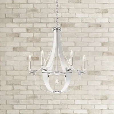 Schonbek Crystal Empire 6 Light 24in X 29.5in Chandelier In White With Clear Radiance Crystals