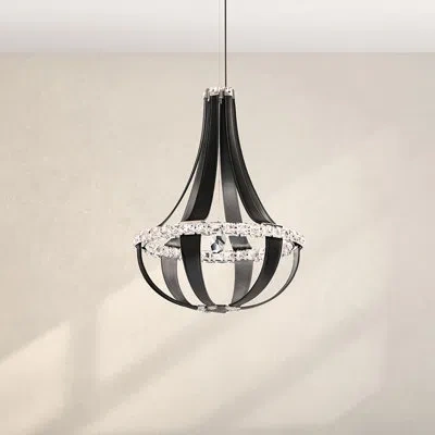Schonbek Crystal Empire Led 12 Light 20.5in X 27in Chandelier In Grizzly Black With Clear Radiance Crystals