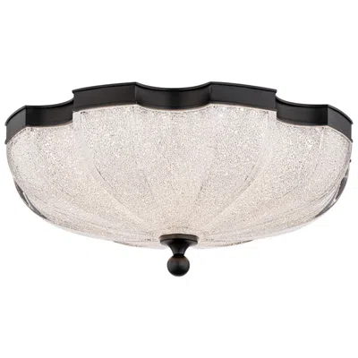 Schonbek Cupola 6.75"h X 16"w 1-light Crystal Flush Mount In Black
