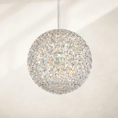 Schonbek Da Vinci 12 Light 12in X 12in Pendant In Polished Stainless Steel With Clear Optic Crystals In Silver