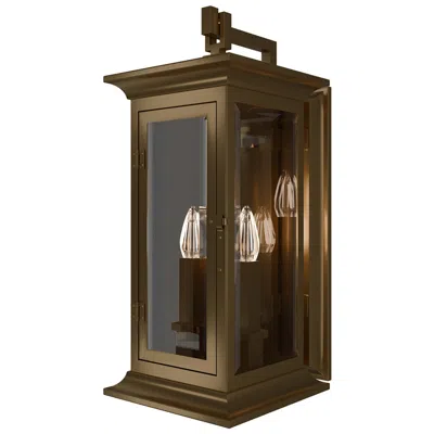 Schonbek Dresden 20"h X 8.5"w 3-light Outdoor Wall Light In Burnish Brass