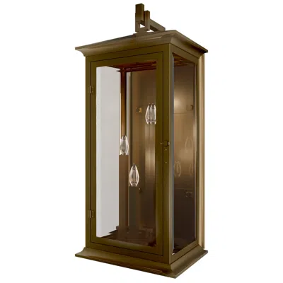 Schonbek Dresden 34"h X 13.3"w 4-light Outdoor Wall Light In Burnish Brass