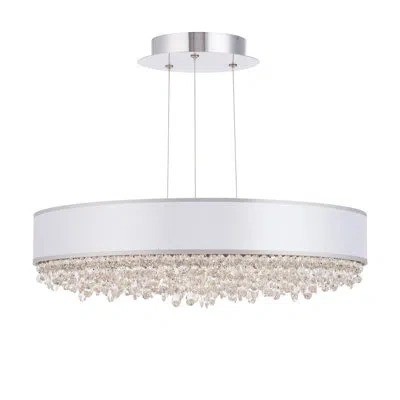 Schonbek Eclyptix Dimmable Led Drum Chandelier In White