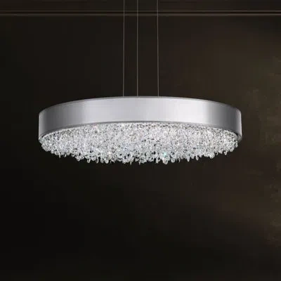 Schonbek Eclyptix Dimmable Led Drum Chandelier In Silver