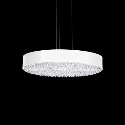 Schonbek Eclyptix Dimmable Led Drum Chandelier In White