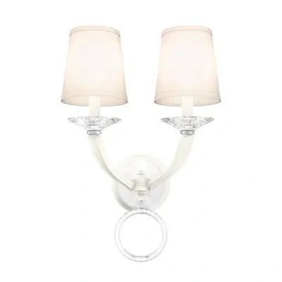 Schonbek Emilea 2-light Candle Wall Light In White