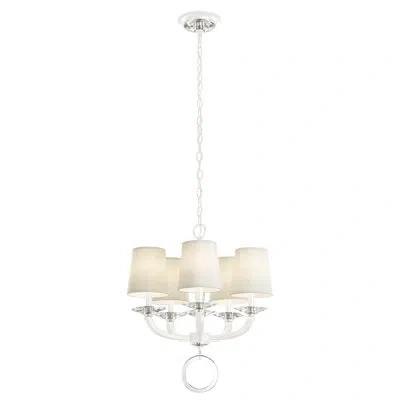 Schonbek Emilea 5 - Light Shaded Classic / Traditional Chandelier In White