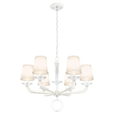 Schonbek Emilea 6 - Light Shaded Classic / Traditional Chandelier With Crystal Accents In White