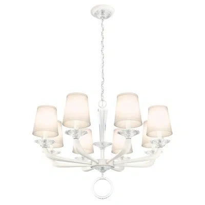 Schonbek Emilea 8 - Light Shaded Classic / Traditional Chandelier In White