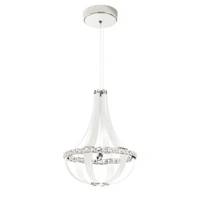 Schonbek Empire 12-light Led Unique / Statement Empire Chandelier In White Pass Leather