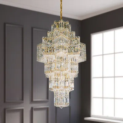 Schonbek Equinoxe 35 Light 22.5in X 41.5in Pendant In Silver With Clear Optic Crystals In White