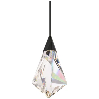 Schonbek Fazzoletto 8" Wide Black Crystal Led Mini Pendant