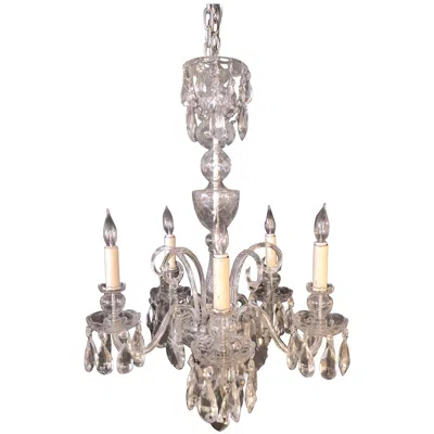 Pre-owned Schonbek Fine Cut Crystal Georgian Chandelier With Large Pendants In Brown