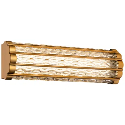 Schonbek Fortress 5.9"h X 20"w 1-light Crystal Bath Bar In Aged Brass