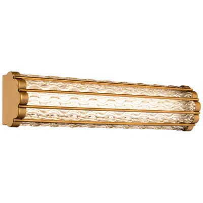 Schonbek Fortress 5.9"h X 27"w 1-light Crystal Bath Bar In Aged Brass